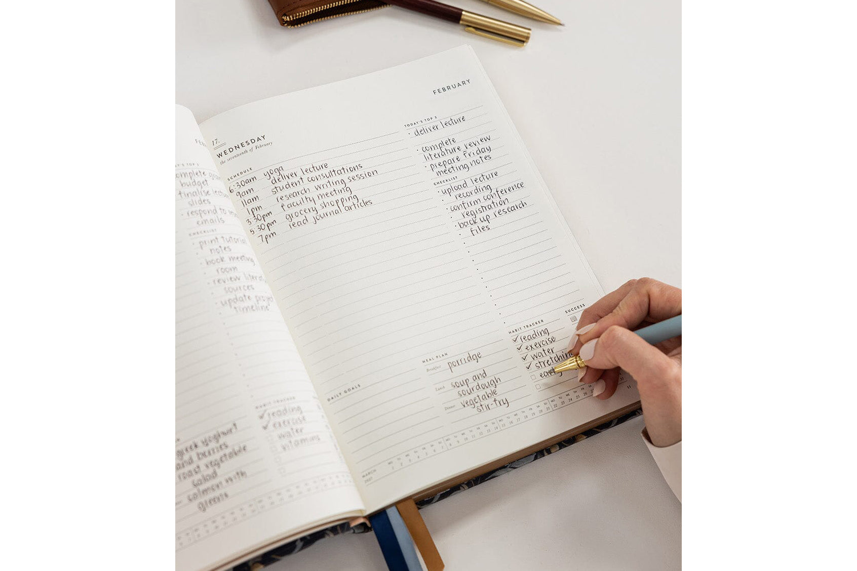Bespoke Letterpress 2027 Day to Page Large Planner - Somerset Estate Flywheel Stationery Tasmania