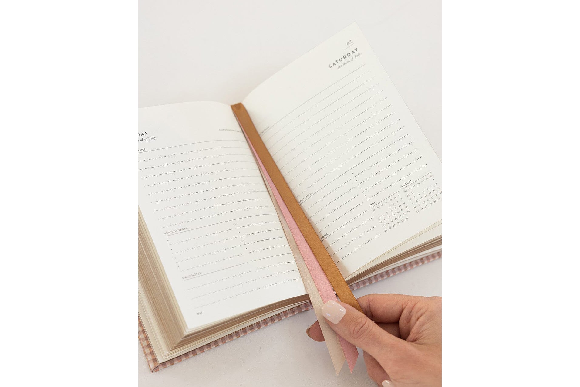 Bespoke Letterpress 2027 Day to Page Small Planner - Primrose Gingham Flywheel Stationery Tasmania