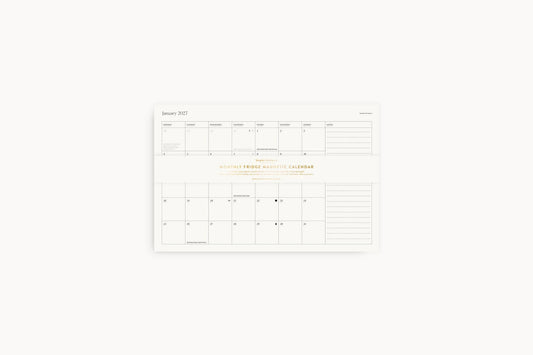 Bespoke Letterpress 2027 Monthly Fridge Magnetic Calendar Flywheel Stationery Tasmania