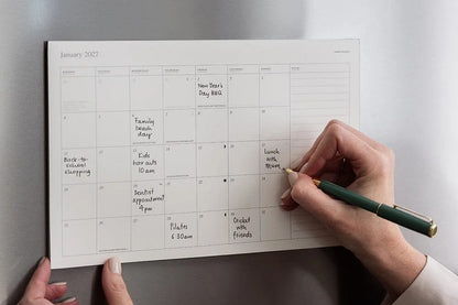 Bespoke Letterpress 2027 Monthly Fridge Magnetic Calendar Flywheel Stationery Tasmania