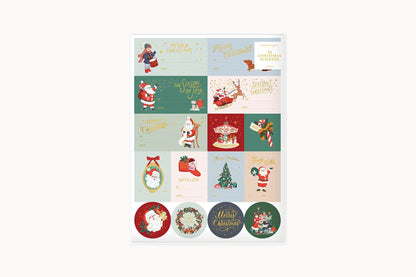 Bespoke Letterpress Stickers & Labels - Christmas Santas Flywheel Stationery Tasmania