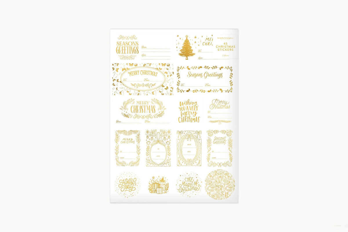 Bespoke Letterpress Stickers & Labels - Classic Christmas Flywheel Stationery Tasmania