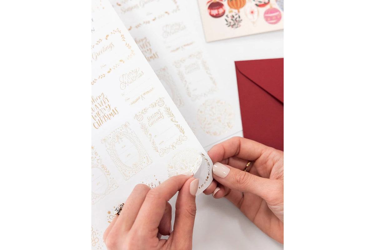 Bespoke Letterpress Stickers & Labels - Classic Christmas Flywheel Stationery Tasmania