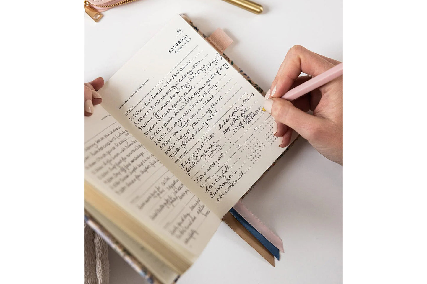 Bespoke Letterpress 2026 Daily Linen Bound Planner - Bluebuds | Flywheel | Stationery | Tasmania