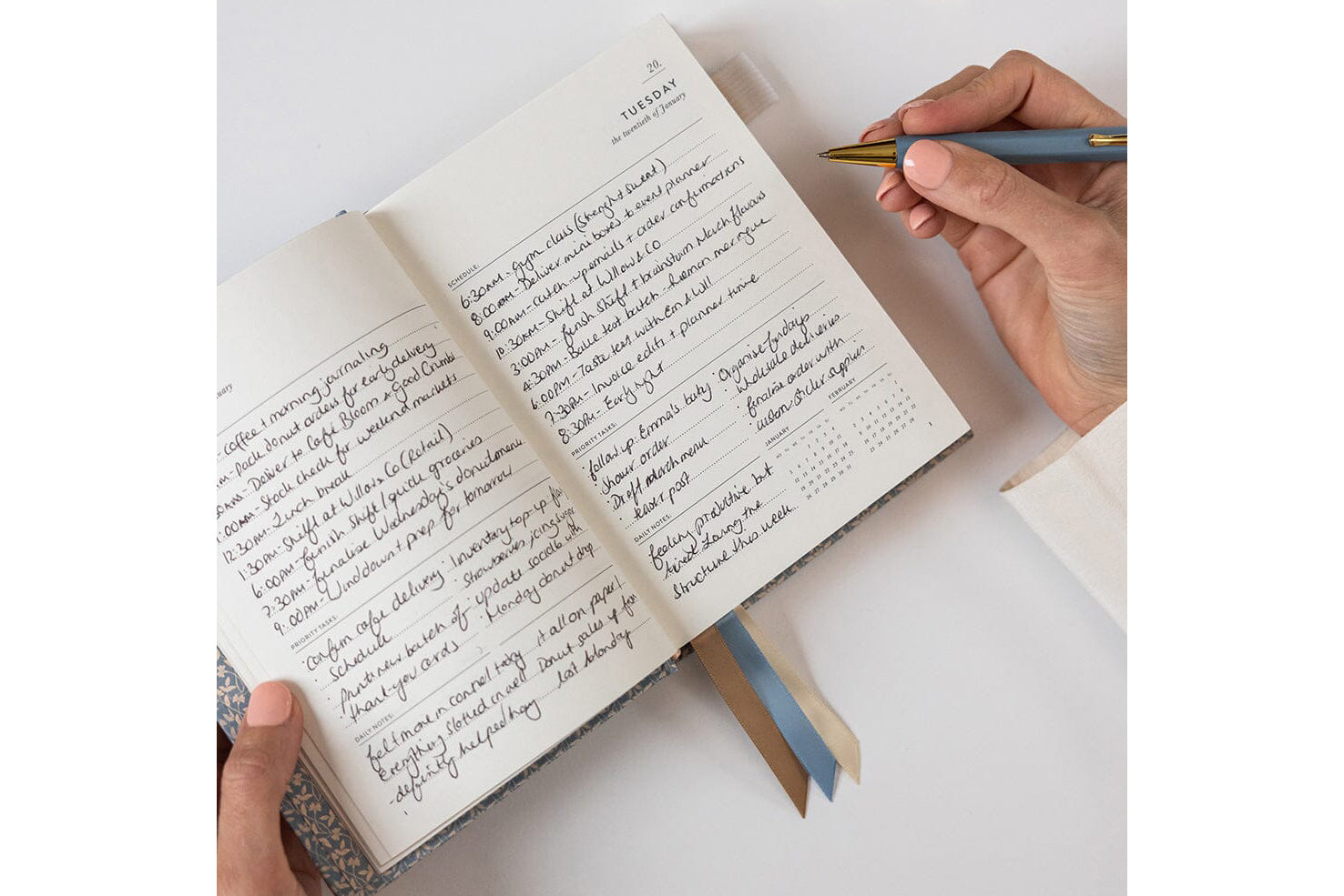 Bespoke Letterpress 2026 Daily Linen Bound Planner - Frost Bramble | Flywheel | Stationery | Tasmania