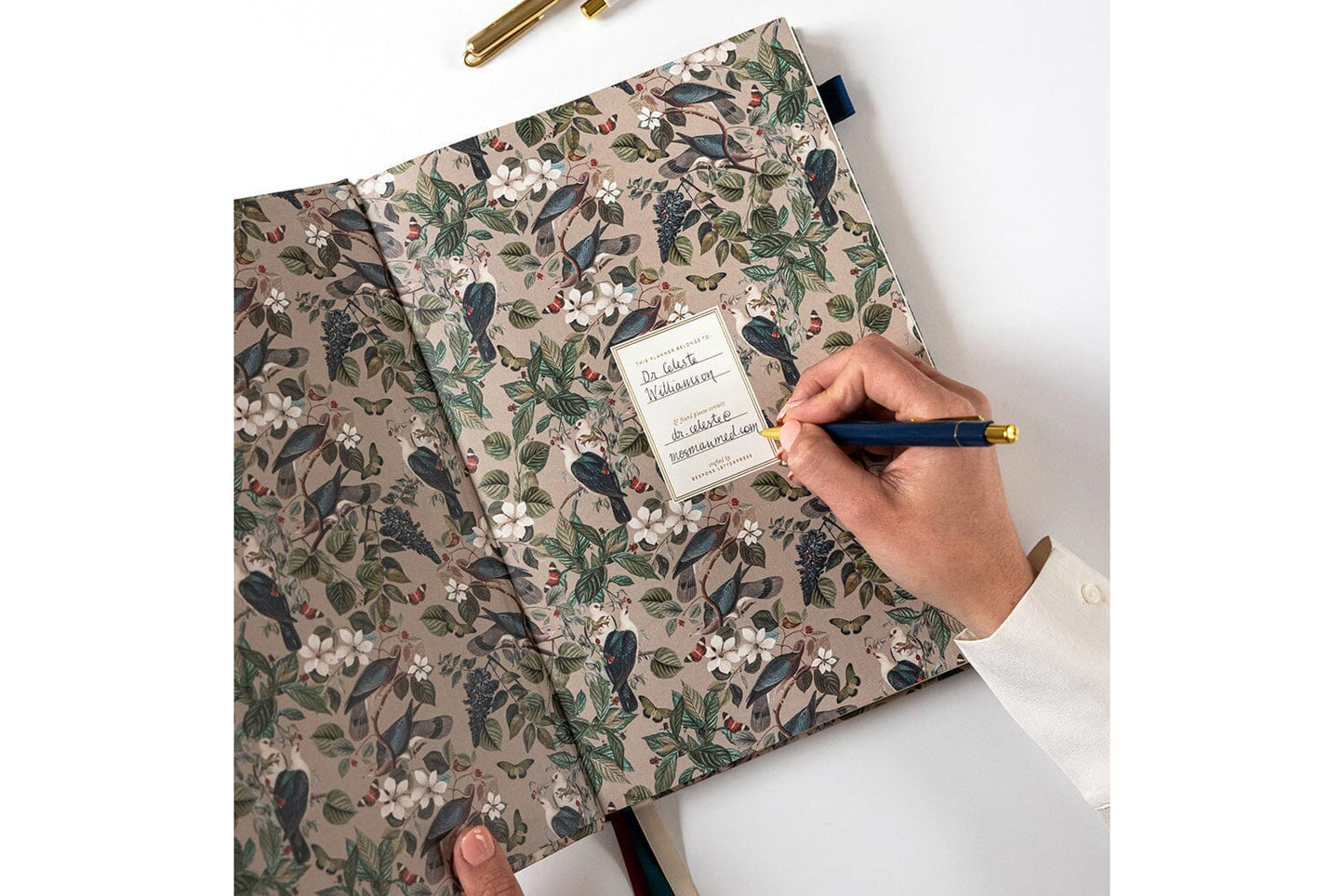 Bespoke Letterpress 2026 Desktop A4 Linen Bound Planner - Botanical Grove | Flywheel | Stationery | Tasmania