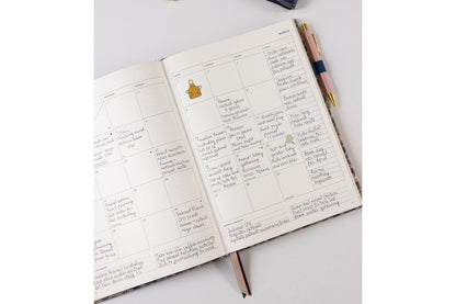 Bespoke Letterpress 2026 Desktop A4 Linen Bound Planner - Botanical Grove | Flywheel | Stationery | Tasmania