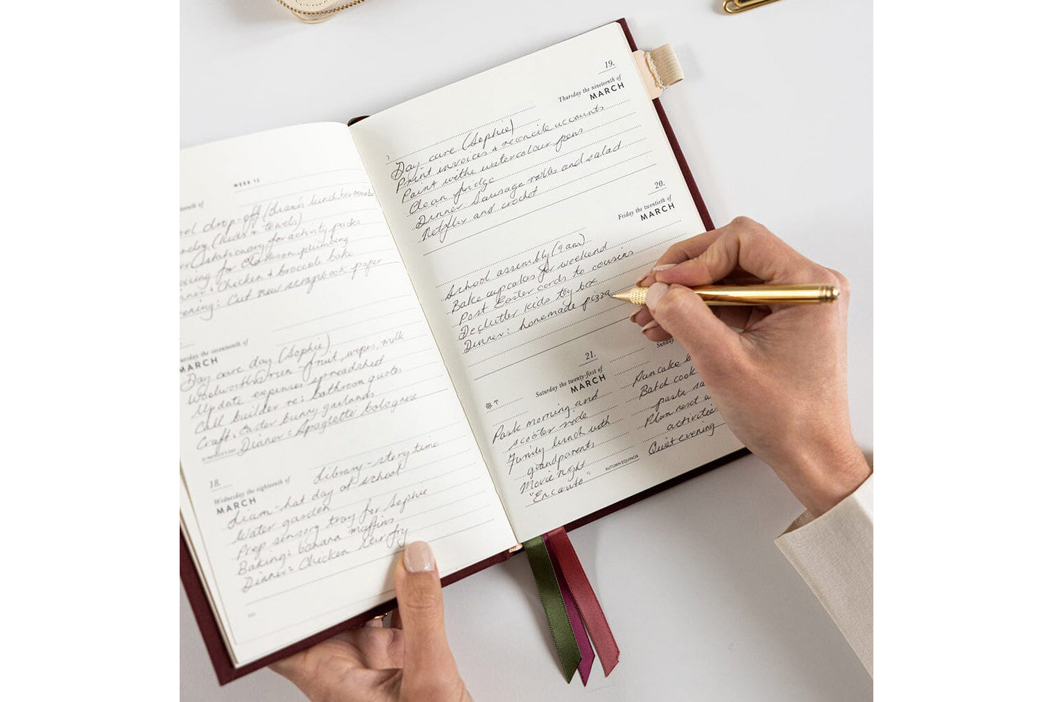 Bespoke Letterpress 2026 Petite Linen Bound Planner - Mulberry | Flywheel | Stationery | Tasmania