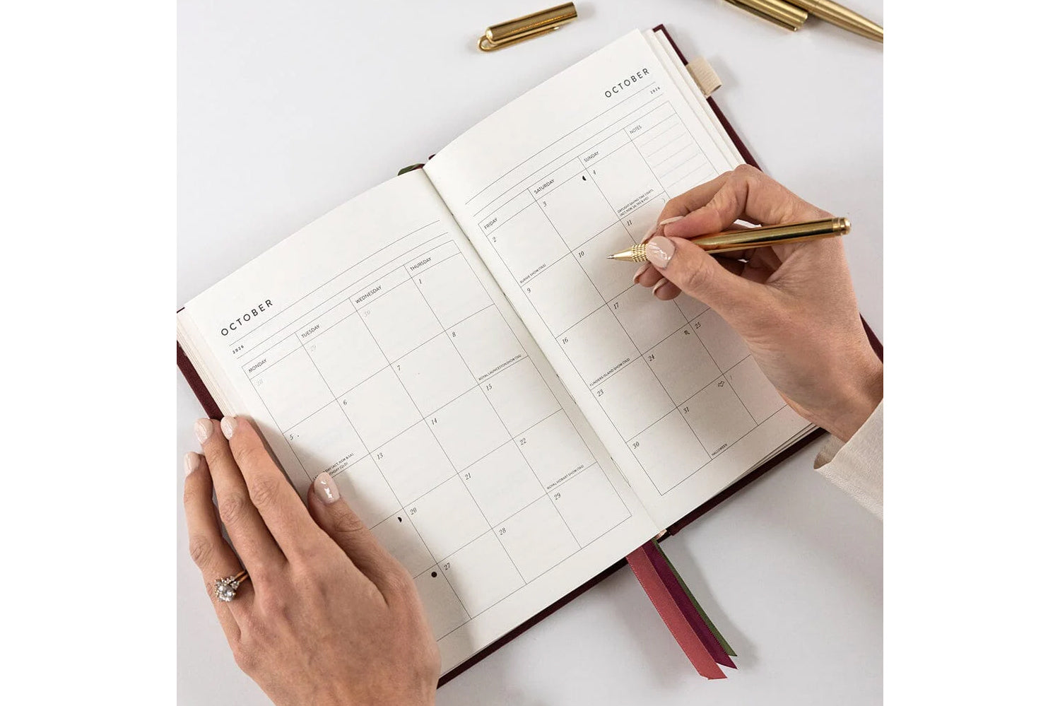 Bespoke Letterpress 2026 Petite Linen Bound Planner - Mulberry | Flywheel | Stationery | Tasmania