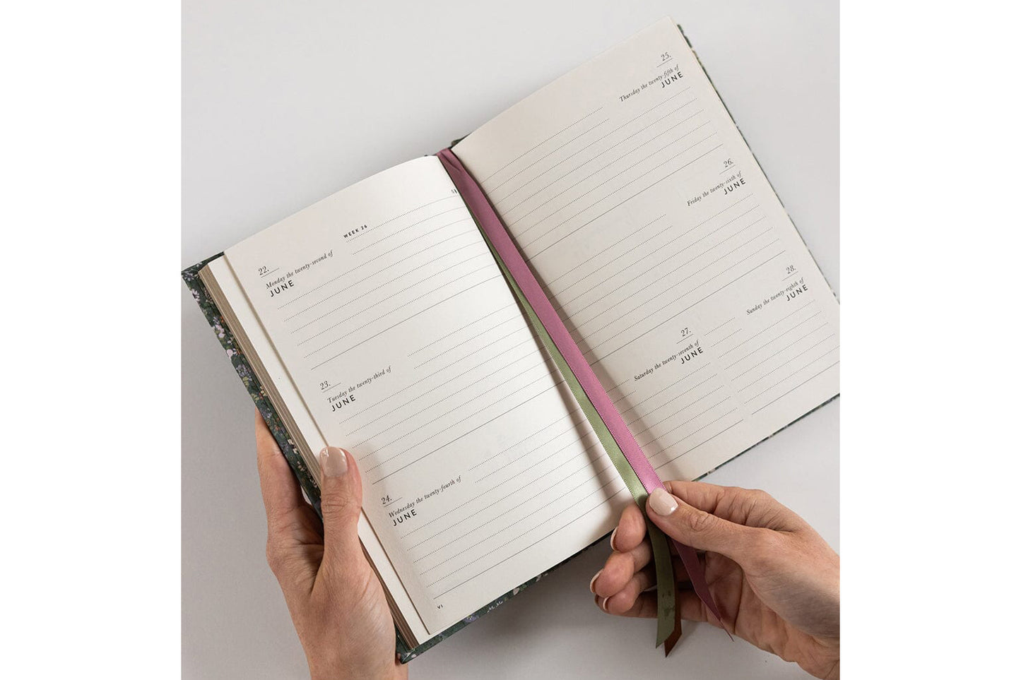 Bespoke Letterpress 2026 Petite Linen Bound Planner - Summer Perennials | Flywheel | Stationery | Tasmania