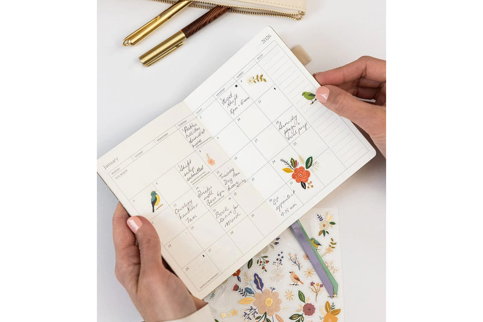 Bespoke Letterpress 2026 Pocket Planner - Summer Perennials | Flywheel | Stationery | Tasmania