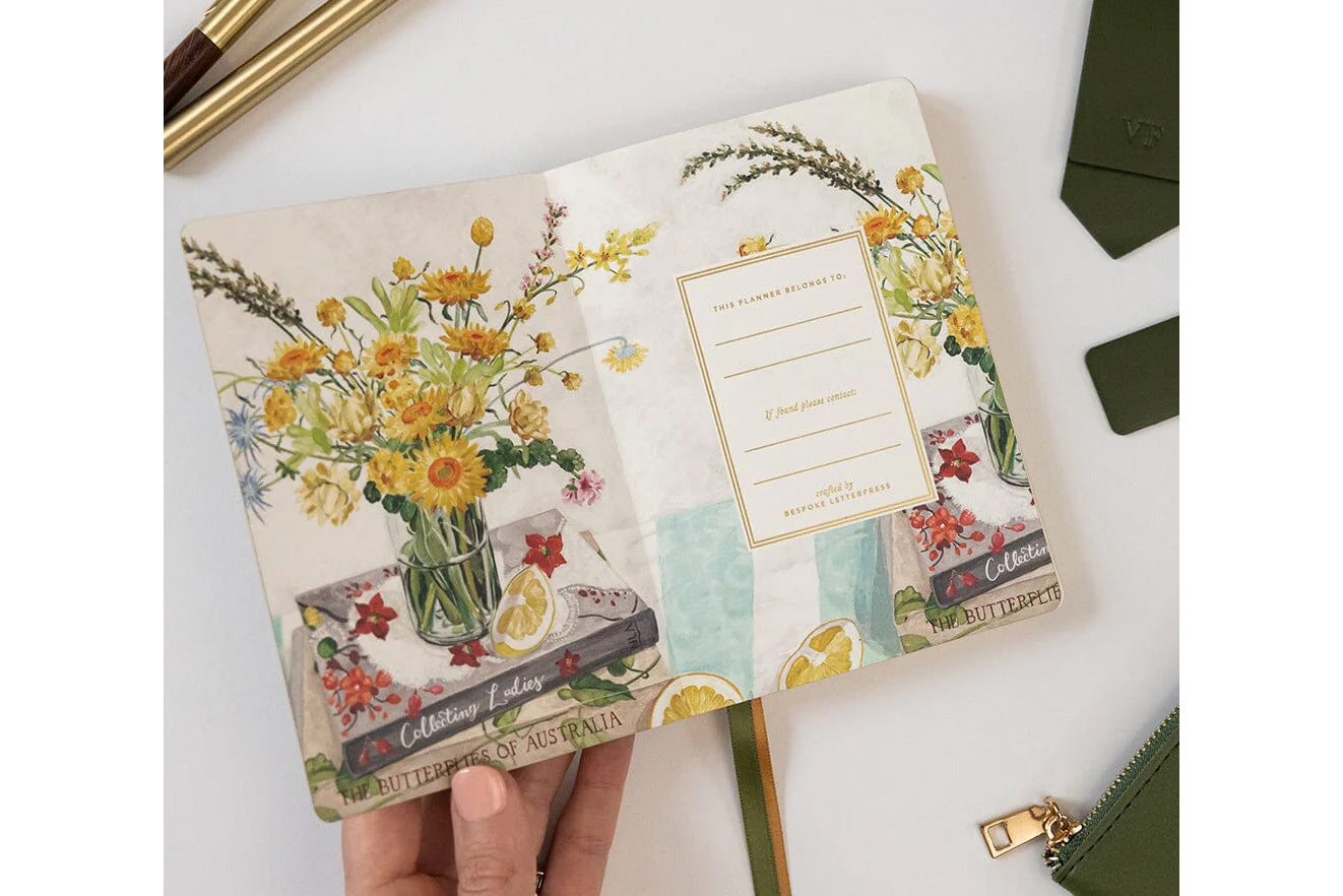 Bespoke Letterpress 2026 Pocket Planner - Wildflowers | Flywheel | Stationery | Tasmania