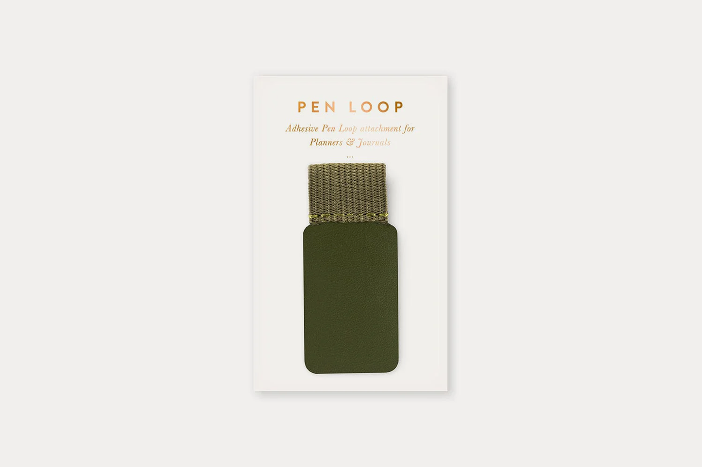 Bespoke Letterpress Adhesive Pen Loop - Olive Green | Flywheel | Stationery | Tasmania