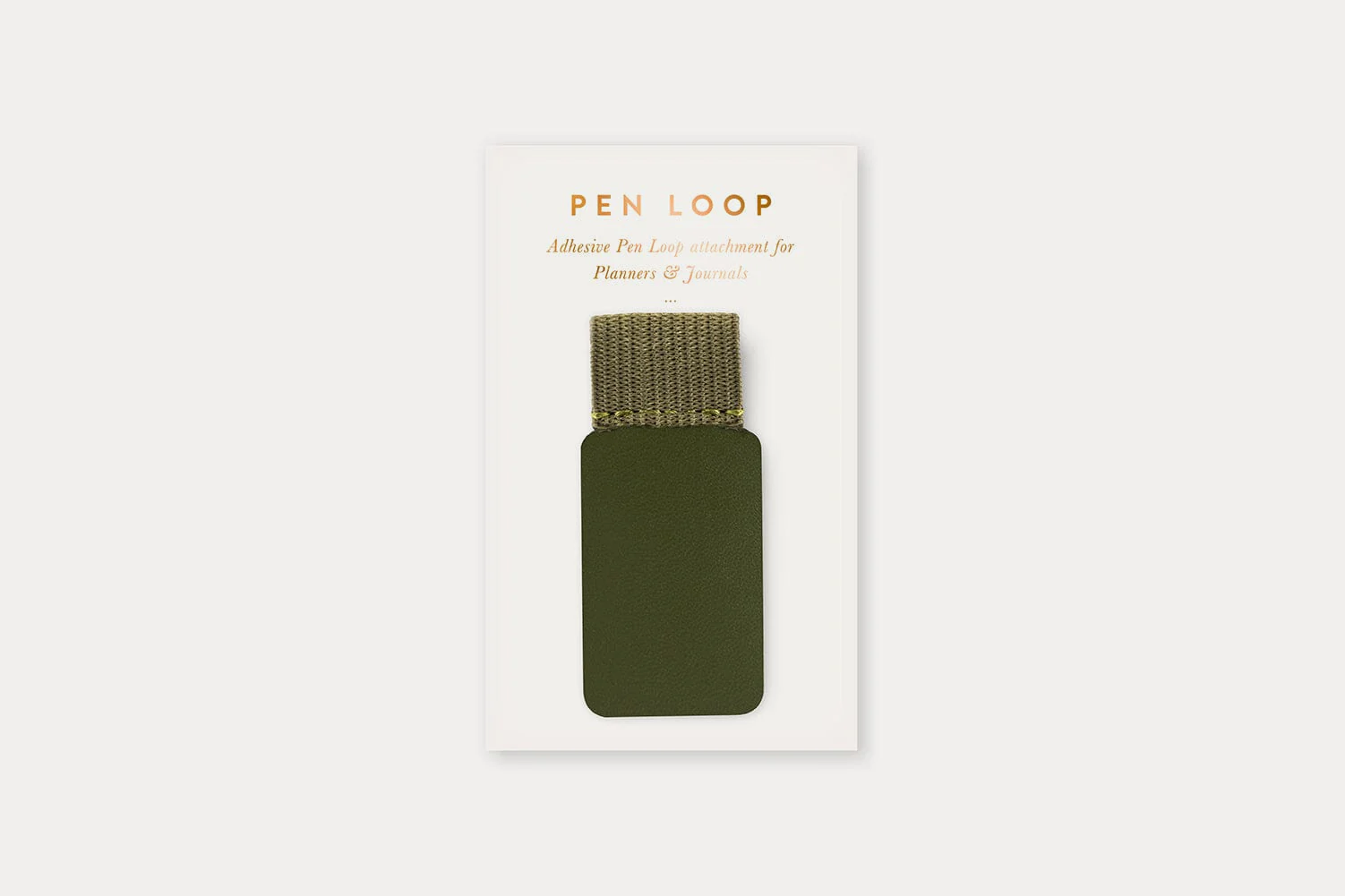 Bespoke Letterpress Adhesive Pen Loop - Olive Green | Flywheel | Stationery | Tasmania