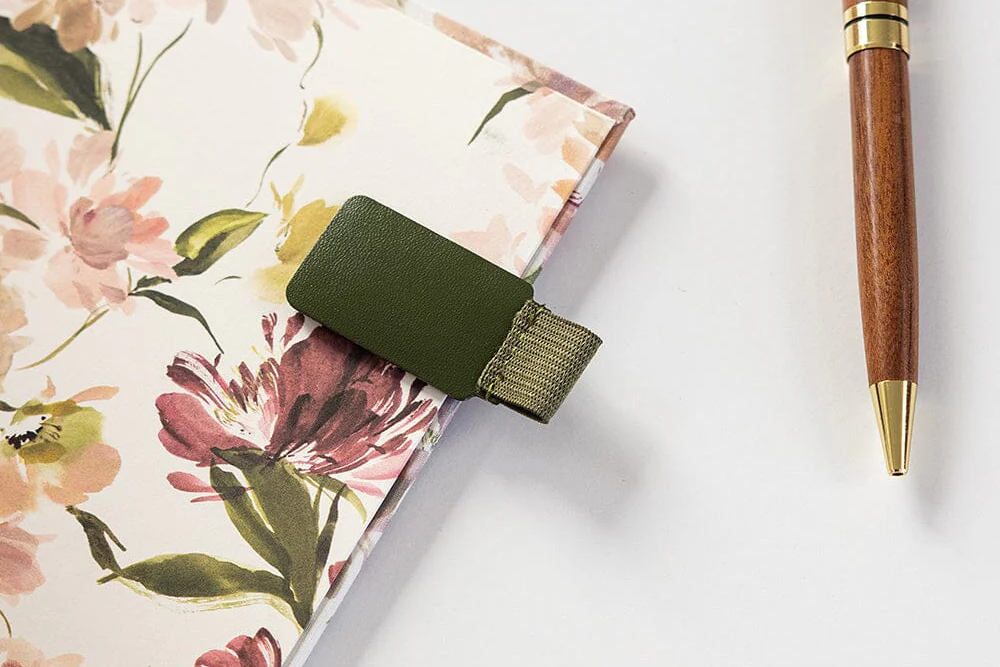 Bespoke Letterpress Adhesive Pen Loop - Olive Green | Flywheel | Stationery | Tasmania