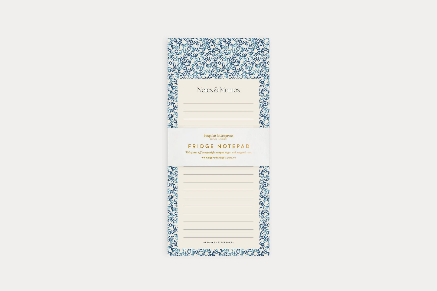 Bespoke Letterpress DL Notepad - Bluebloom Ivy Notes & Memos List | Flywheel | Stationery | Tasmania