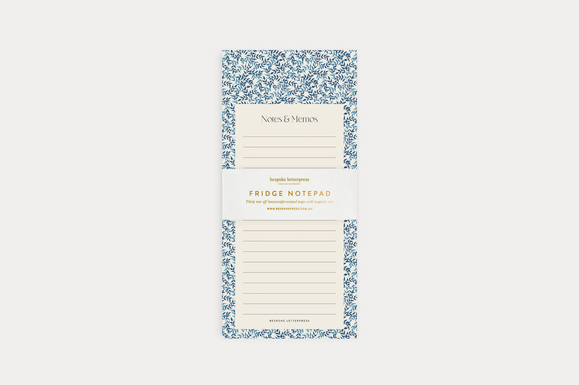 Bespoke Letterpress DL Notepad - Bluebloom Ivy Notes & Memos List | Flywheel | Stationery | Tasmania