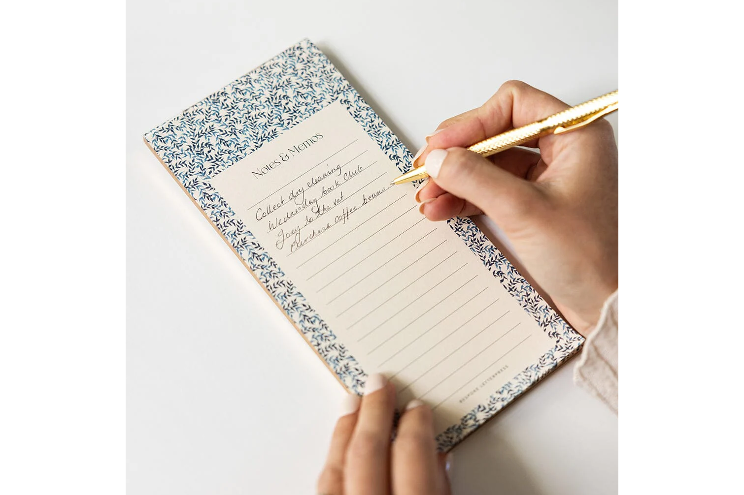 Bespoke Letterpress DL Notepad - Bluebloom Ivy Notes & Memos List | Flywheel | Stationery | Tasmania