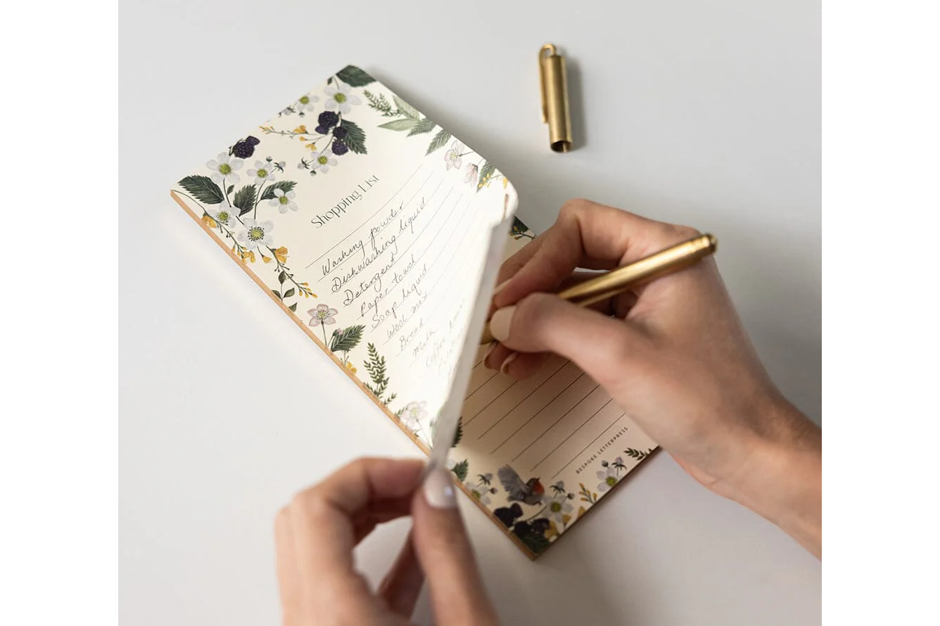 Bespoke Letterpress DL Notepad - Cockatoo Shopping List | Flywheel | Stationery | Tasmania