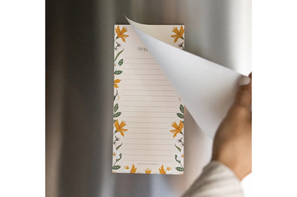 Bespoke Letterpress DL Notepad - Daffodil Shopping List | Flywheel | Stationery | Tasmania