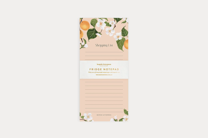 Bespoke Letterpress DL Notepad - Peaches Shopping List | Flywheel | Stationery | Tasmania
