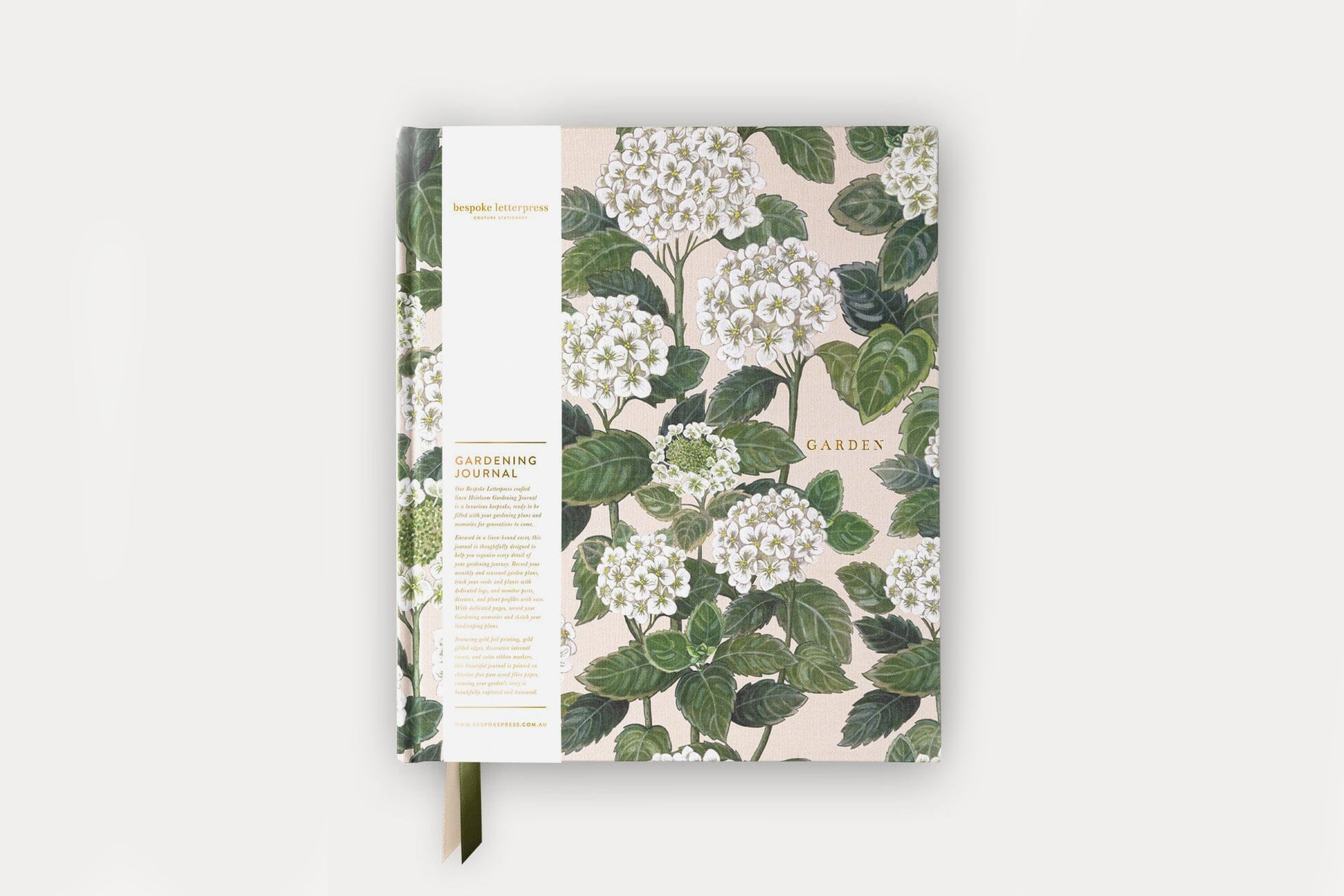 Bespoke Letterpress Heirloom Gardening Journal - Hydrangea | Flywheel | Stationery | Tasmania