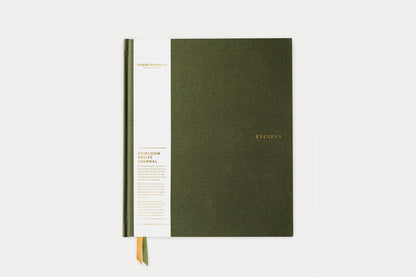 Bespoke Letterpress Heirloom Recipe Book Journal - Basil Green | Flywheel | Stationery | Tasmania