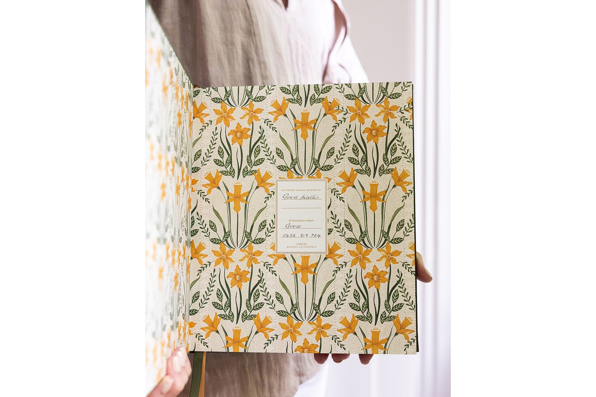 Bespoke Letterpress Heirloom Recipe Book Journal - Basil Green | Flywheel | Stationery | Tasmania