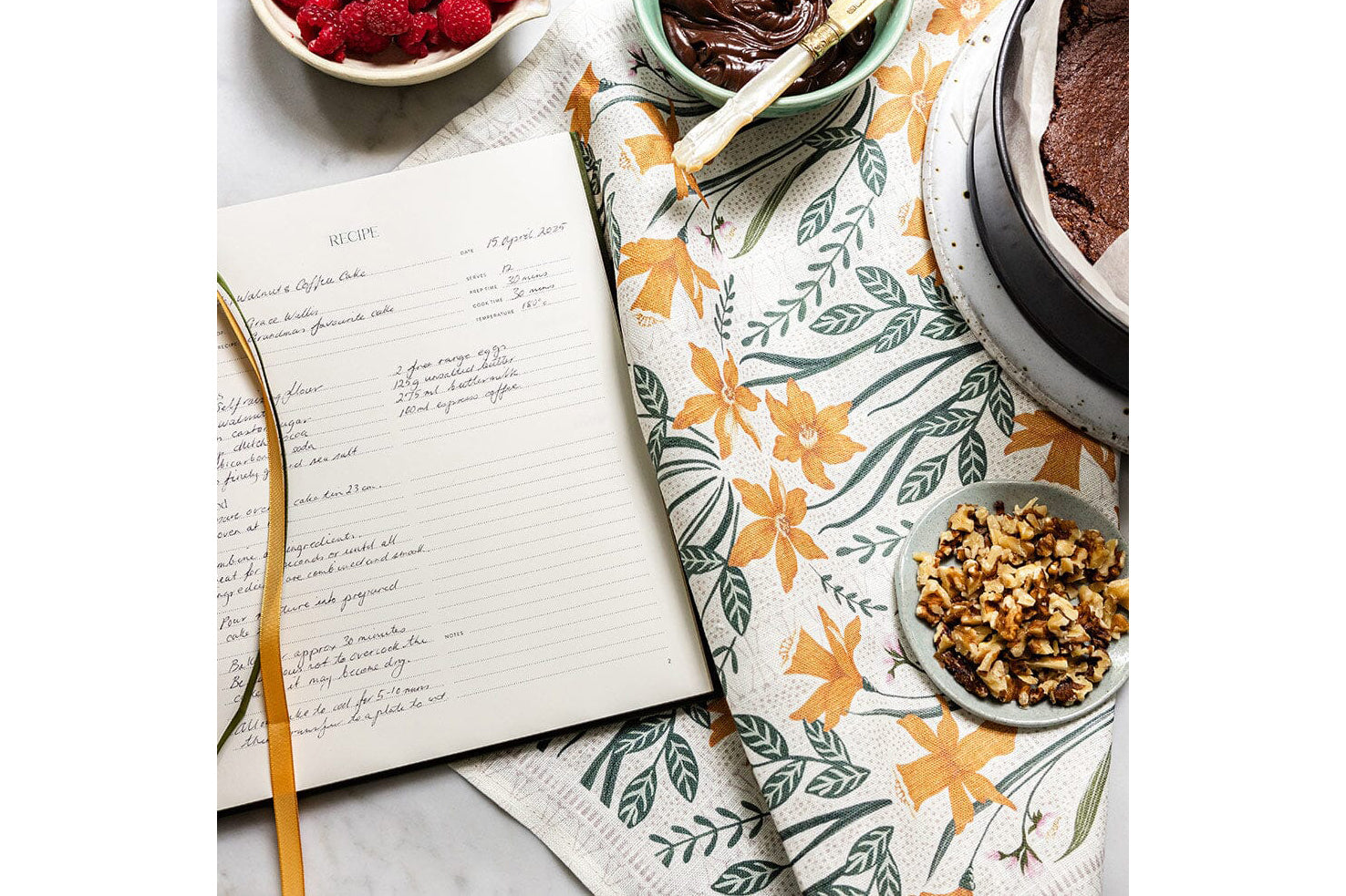 Bespoke Letterpress Heirloom Recipe Book Journal - Basil Green | Flywheel | Stationery | Tasmania