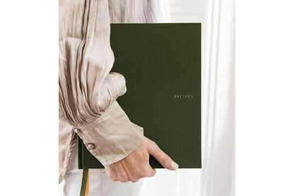 Bespoke Letterpress Heirloom Recipe Book Journal - Basil Green | Flywheel | Stationery | Tasmania