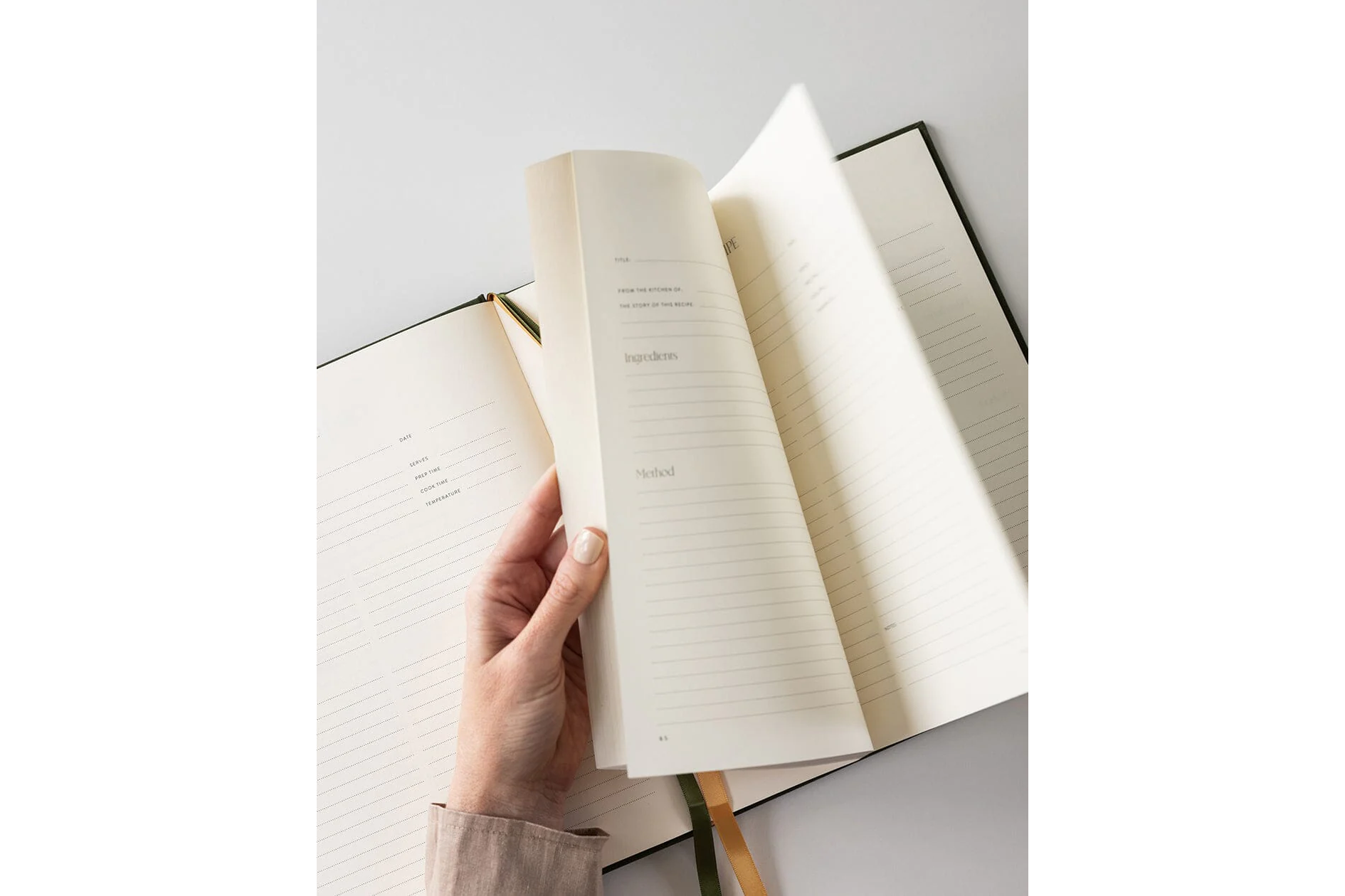 Bespoke Letterpress Heirloom Recipe Book Journal - Basil Green | Flywheel | Stationery | Tasmania