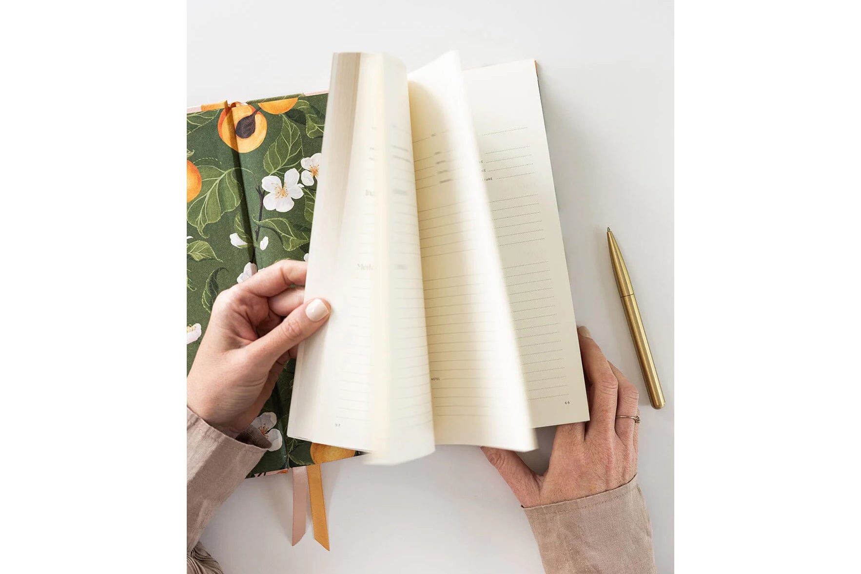 Bespoke Letterpress Heirloom Recipe Book Journal - Peaches | Flywheel | Stationery | Tasmania