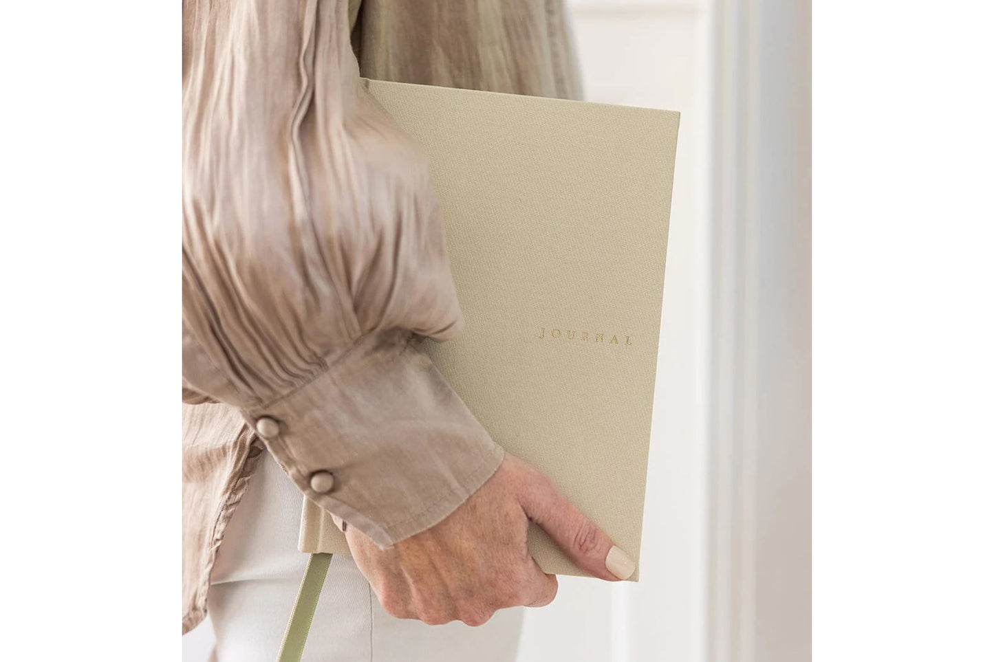 Bespoke Letterpress Lined Linen Journal - Desert Sand | Flywheel | Stationery | Tasmania