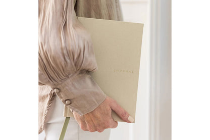 Bespoke Letterpress Lined Linen Journal - Desert Sand | Flywheel | Stationery | Tasmania