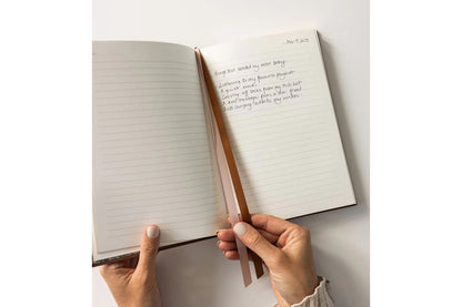 Bespoke Letterpress Lined Linen Journal - Mocha | Flywheel | Stationery | Tasmania