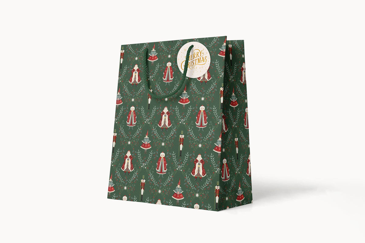 Bespoke Letterpress Medium Gift Bag - Mr & Mrs Claus Flywheel Stationery Tasmania