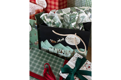 Bespoke Letterpress Medium Gift Bag - The Christmas Village Flywheel Stationery Tasmania