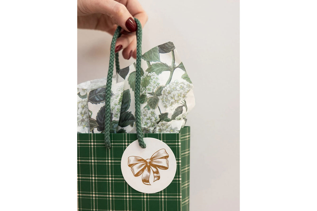 Bespoke Letterpress Small Gift Bag - Spruce Tartan Flywheel Stationery Tasmania