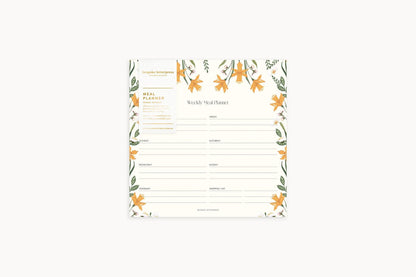 Bespoke Letterpress Meal Planner Notepad - Daffodil Flywheel Stationery Tasmania