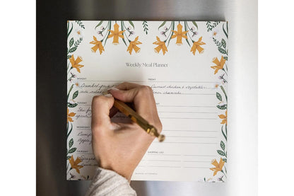 Bespoke Letterpress Meal Planner Notepad - Daffodil Flywheel Stationery Tasmania