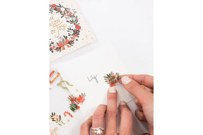 Bespoke Letterpress Sticker Collection - Christmas Bows & Florals Flywheel Stationery Tasmania