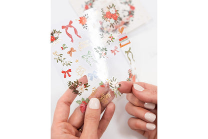 Bespoke Letterpress Sticker Collection - Christmas Bows & Florals Flywheel Stationery Tasmania