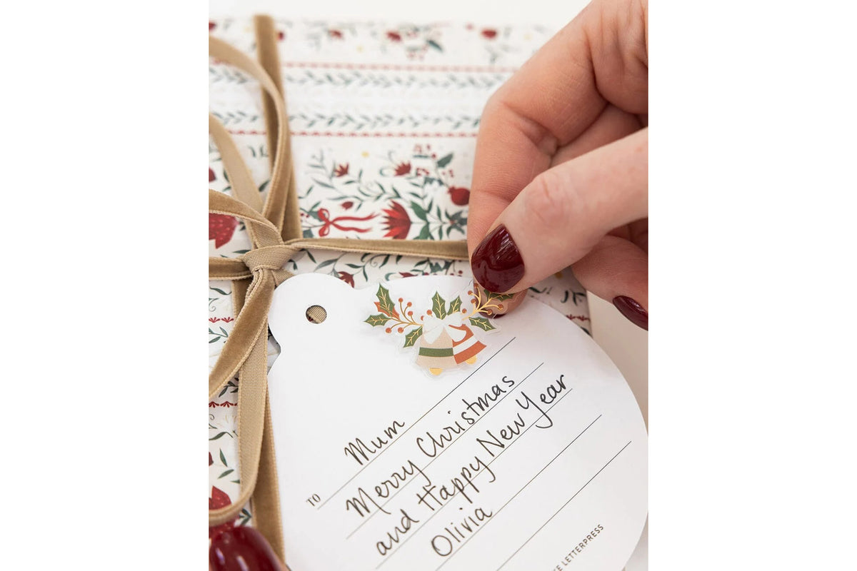 Bespoke Letterpress Sticker Collection - Gingerbread Houses Flywheel Stationery Tasmania