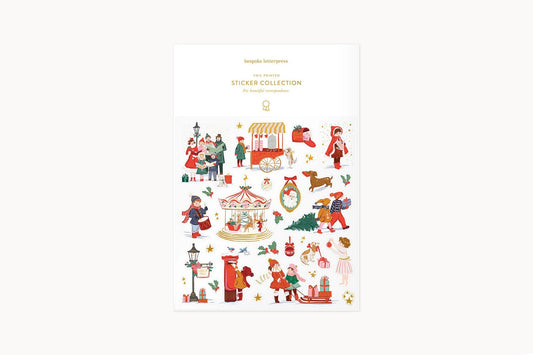 Bespoke Letterpress Sticker Collection - Christmas Joy Flywheel Stationery Tasmania