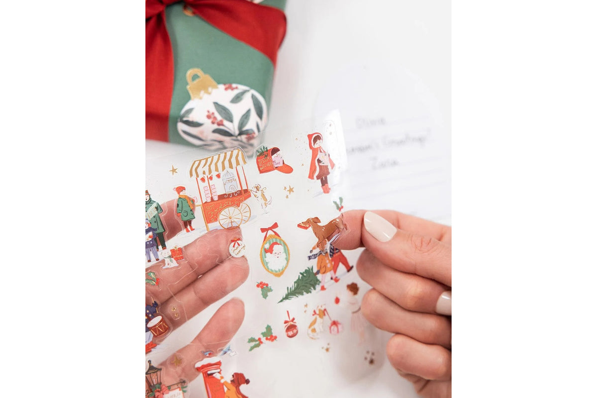 Bespoke Letterpress Sticker Collection - Christmas Joy Flywheel Stationery Tasmania