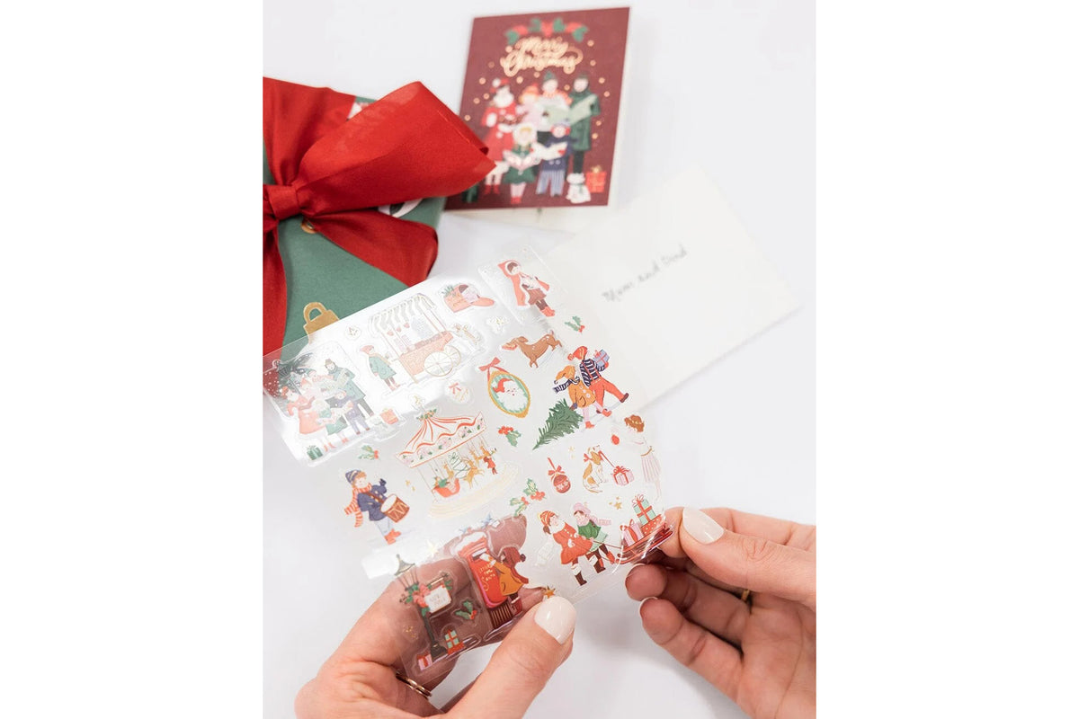 Bespoke Letterpress Sticker Collection - Christmas Joy Flywheel Stationery Tasmania