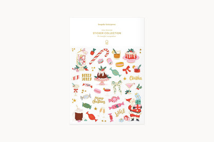 Bespoke Letterpress Sticker Collection - Christmas Sweets Flywheel Stationery Tasmania