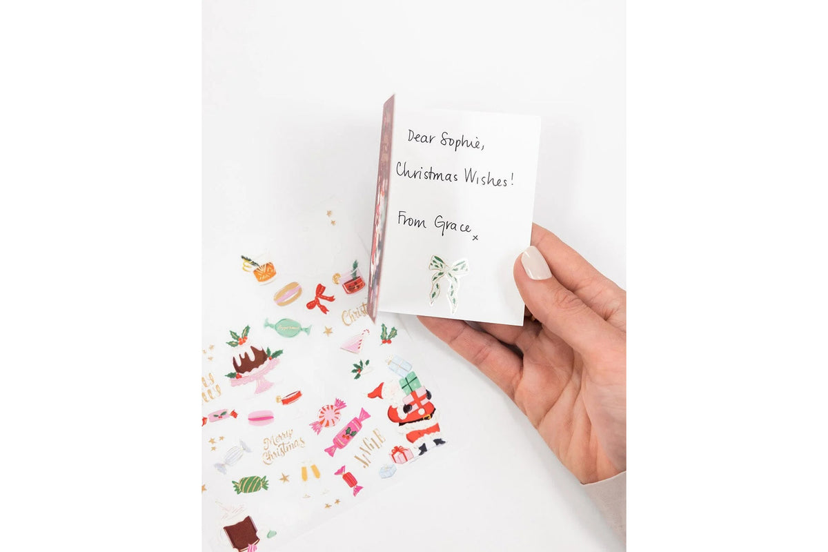 Bespoke Letterpress Sticker Collection - Christmas Sweets Flywheel Stationery Tasmania