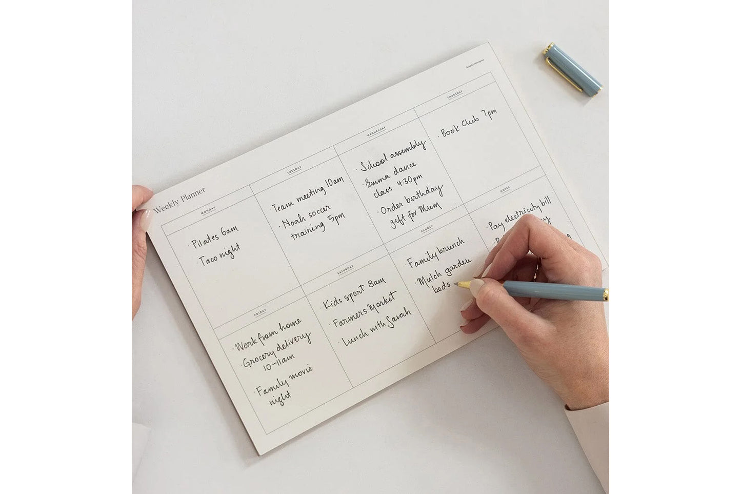 Bespoke Letterpress Weekly Fridge Magnetic Planner Flywheel Stationery Tasmania