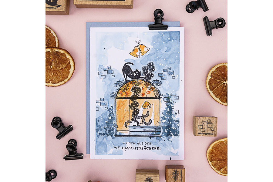 Cats on Appletrees Stamp - Arched Shop Window